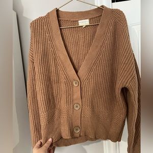 Dark beige cardigan, size large, new never worn